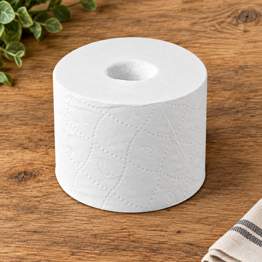 Hvid Tork T7-rulle uden papkerne set ovenfra