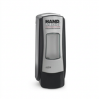 GOJO Hand Medic-dispenser i sort og krom på hvid baggrund, genereret produktillustration