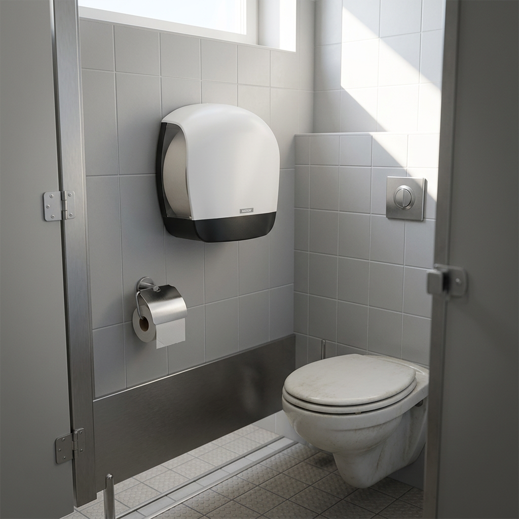 Katrin 90083 i restaurantens toiletrum, stemningsbillede