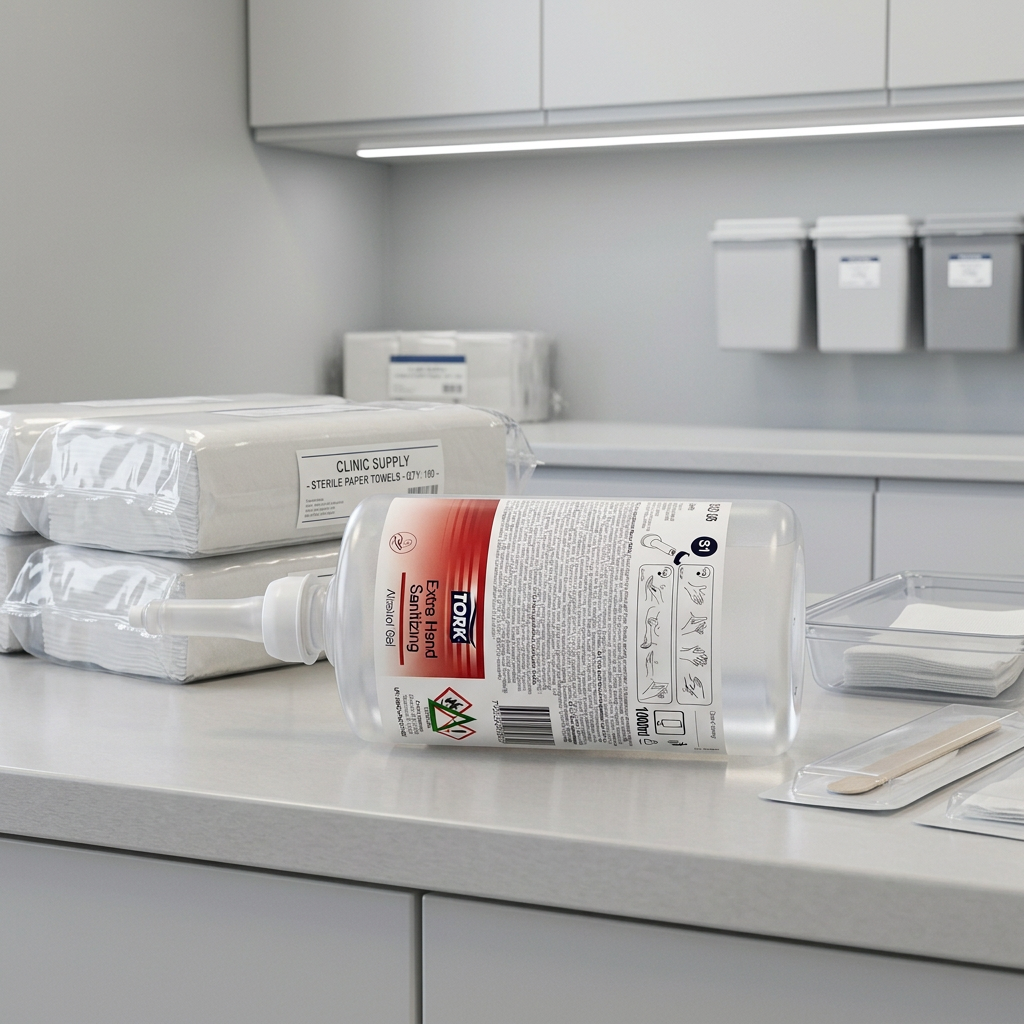Tork Extra 420206 refill ved klinikkens klargøringsbord, stemningsbillede