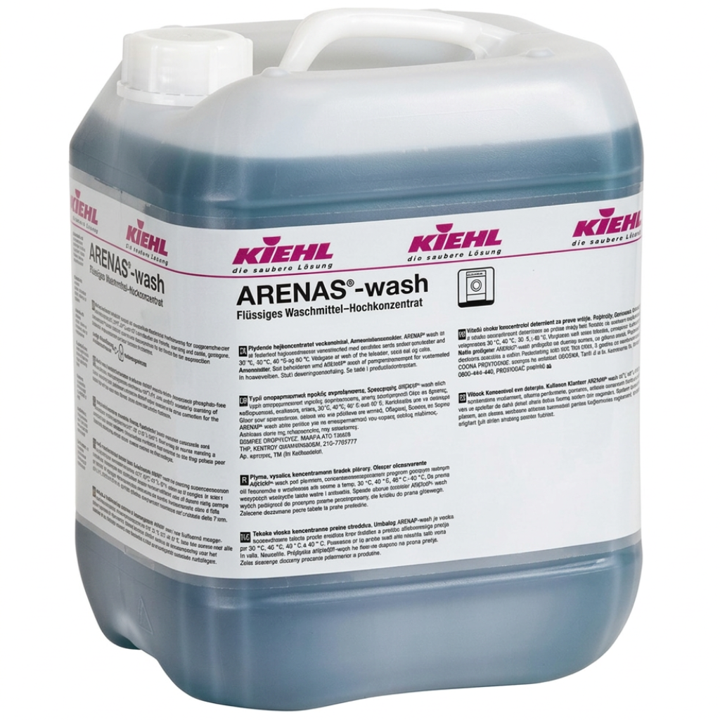 Kiehl Arenas Wash 10 L vaskemiddel på hvid baggrund