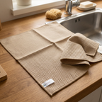 Beige Micro Multi viskestykke med vaffelstruktur ved køkkenvask