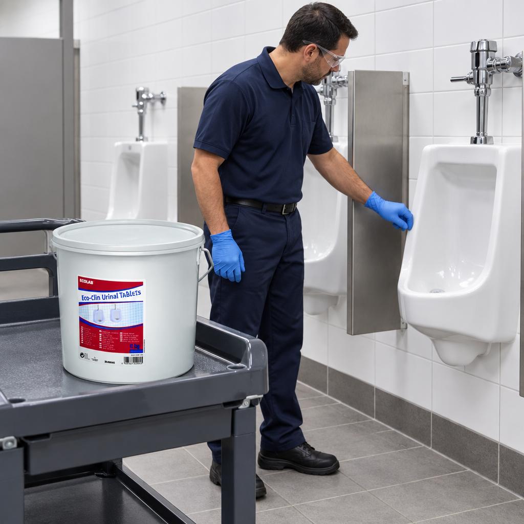 Eco-clin urinaltabletter ved rengøringskontrol af urinal
