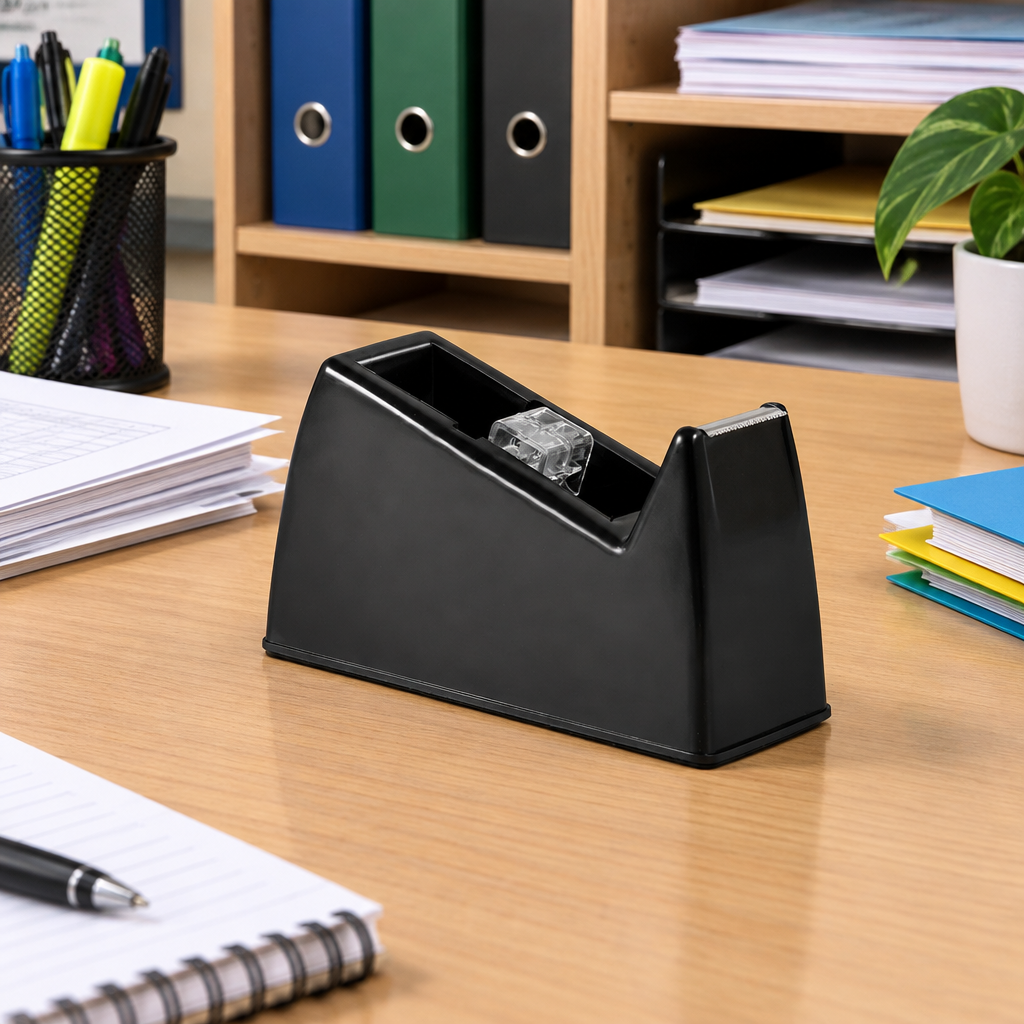 Office-tapedispenser i personalearbejdsrum, stemningsillustration