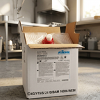 Kiehl Arcandis Eco 10 L bag-in-box i sollyst cateringkøkken, set fra lav vinkel