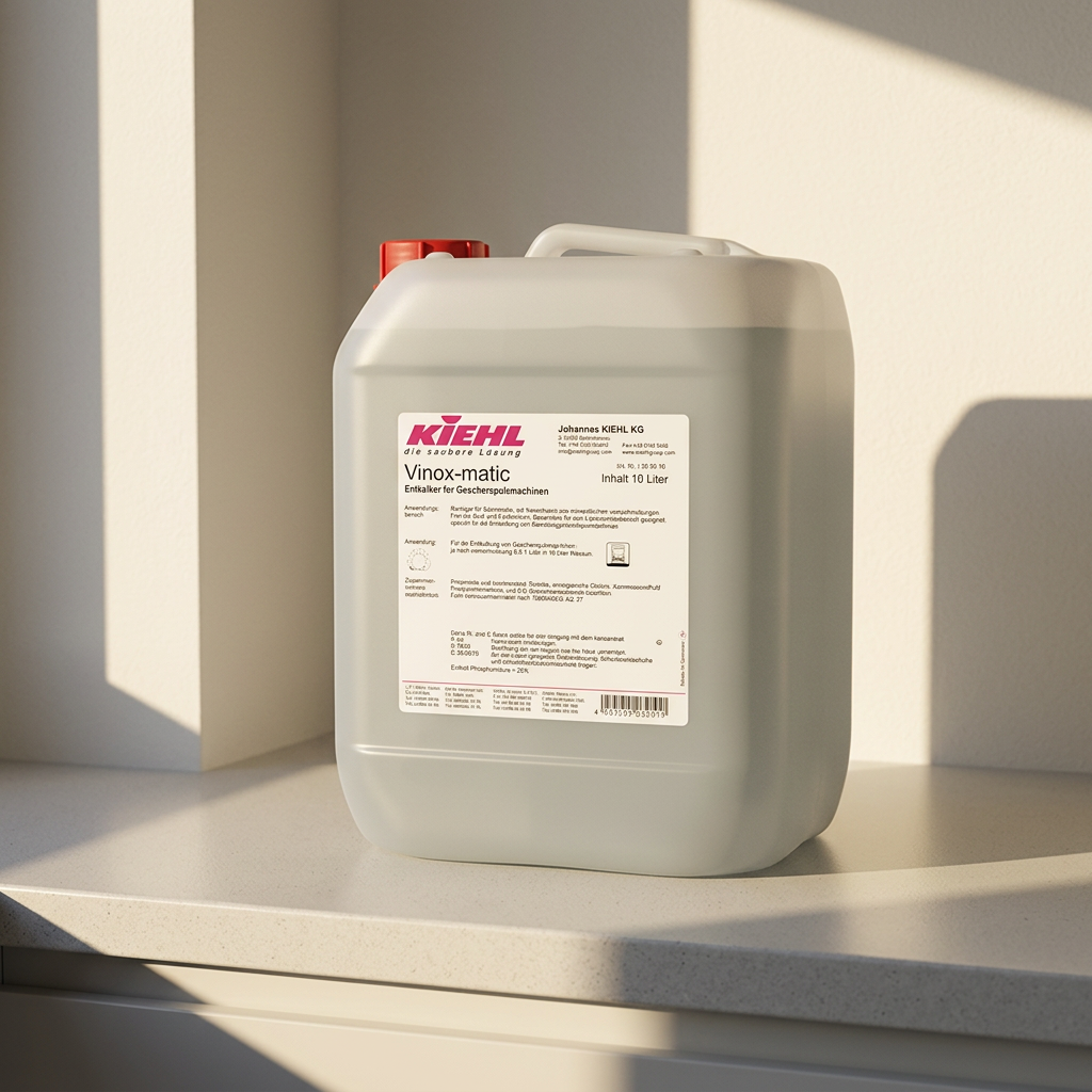 Kiehl Vinox-matic 10 L på servicebord med tydeligt solskin